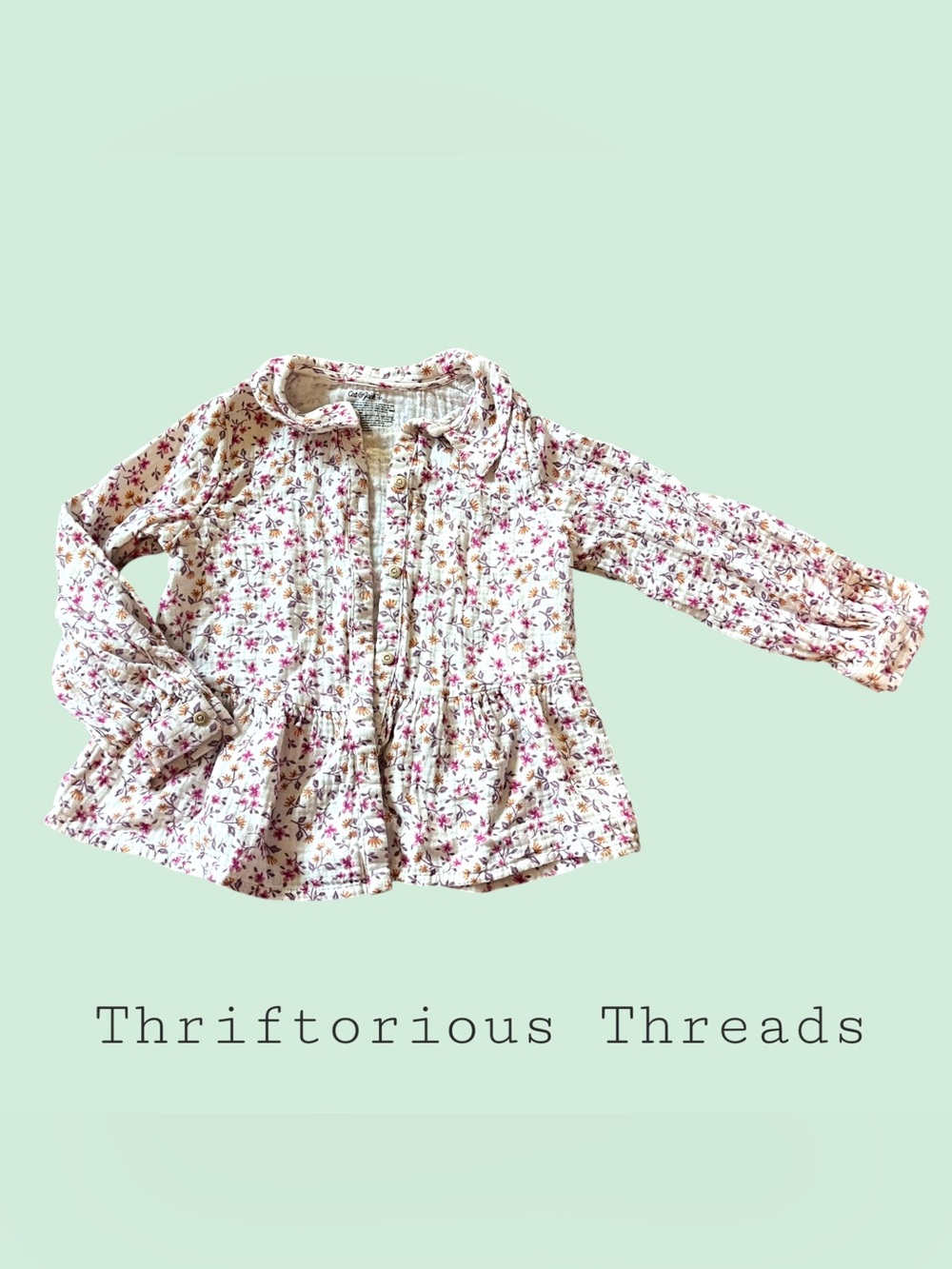 Cat & Jack Floral Button Up Top